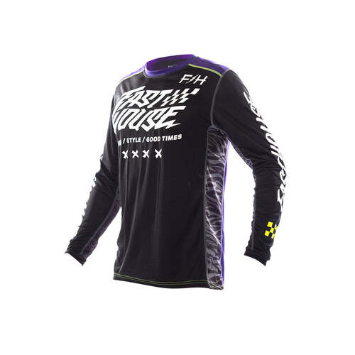 Fasthouse Grindhouse Rufio Youth Jersey - Black/Purple - S - SKU:27640321