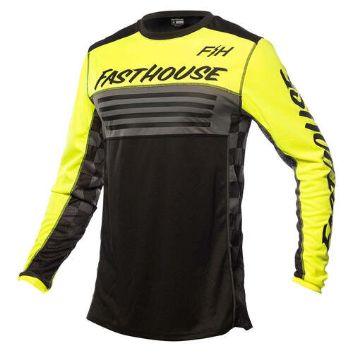 Fasthouse Grindhouse Omega Jersey - Hi Vis/Black