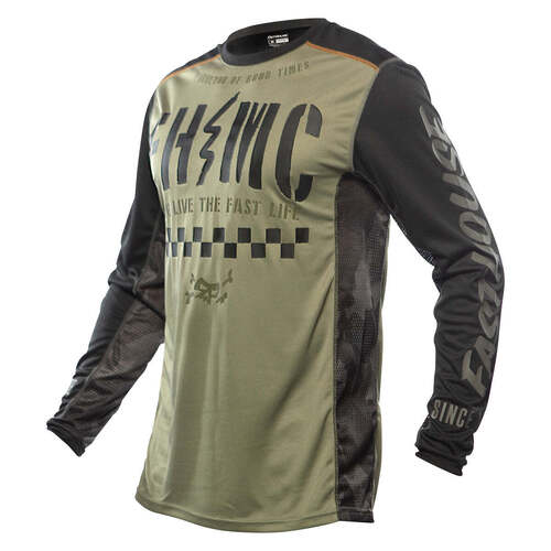 Fasthouse Off-Road Grindhouse Charge Jersey - Dusty Olive/Black - M - SKU:28089009