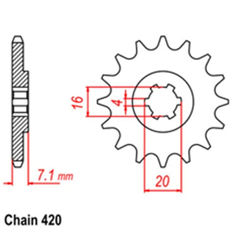 Front Sprocket - Steel  14T 420P