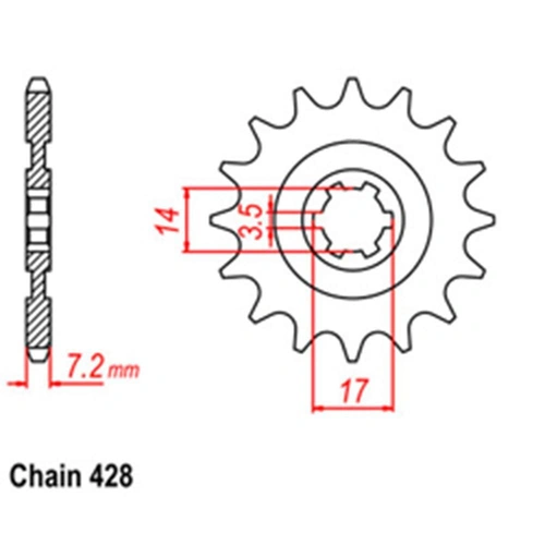 Front Sprocket Steel 15T 428
