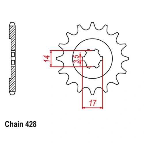 Front Sprocket - Steel  14T 428P