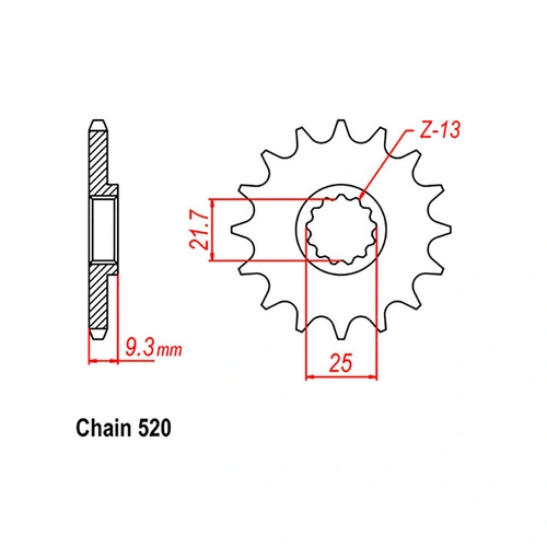 Front Sprocket - Steel  15T 520P
