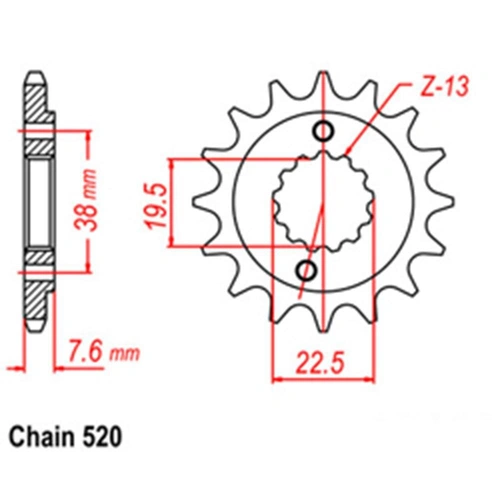 Front Sprocket - Steel  13T 520P