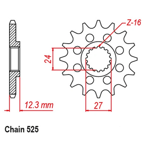 Front Sprocket - Steel  17T 525P