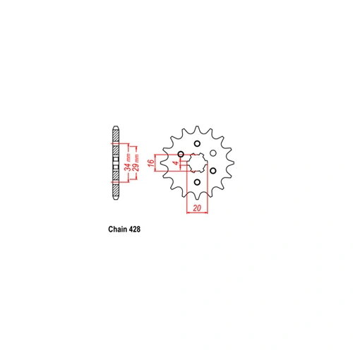 Front Sprocket - Steel 14T 428P D/D