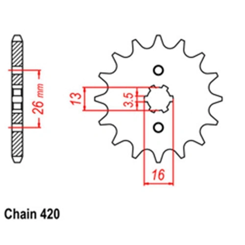 Front Sprocket Steel 14T 420