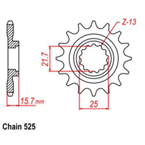 Front Sprocket - Steel  15T 525P