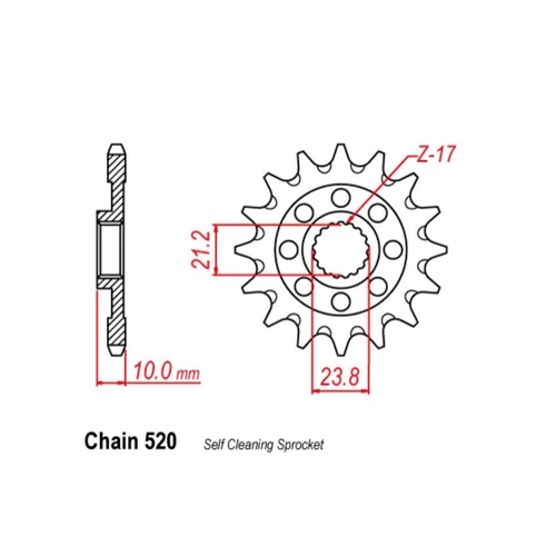 Front Sprocket - Steel  14T 520P