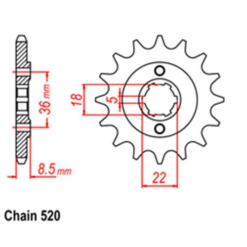 Front Sprocket Steel 14T 520