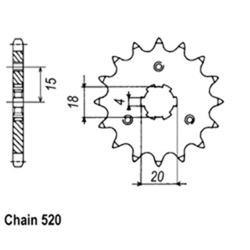 Front Sprocket - Steel  11T 520P