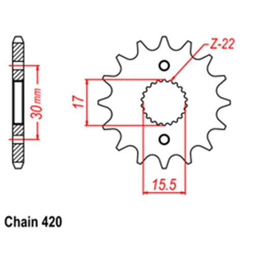 Front Sprocket - Steel  16T 420P