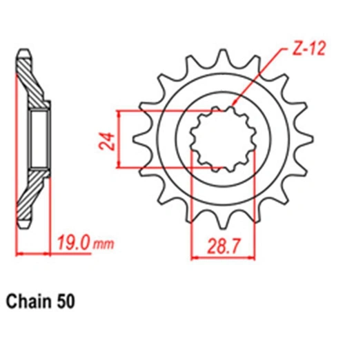 Front Sprocket Steel 17T 530