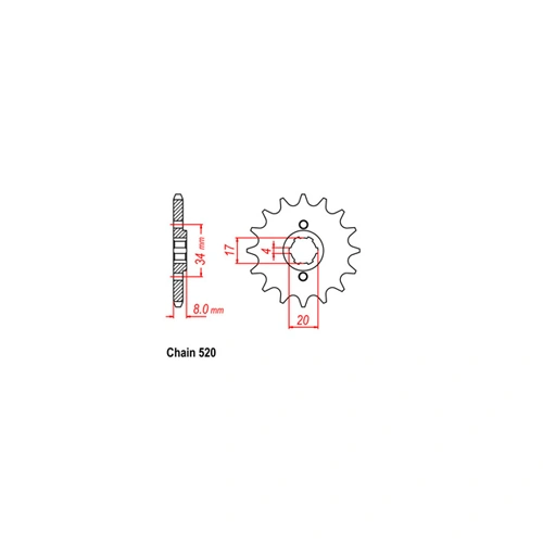 Front Sprocket - Steel 13T 520P