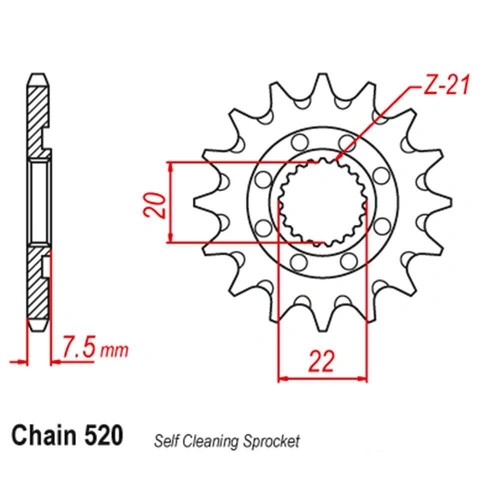 FRT SPRKT 14T #520 HN