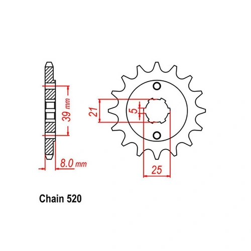 Front Sprocket - Steel  14T 520P