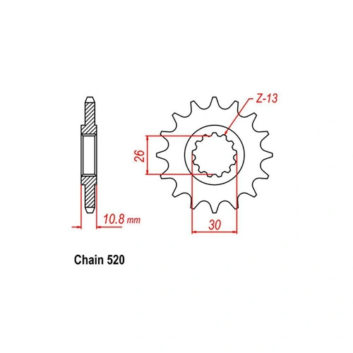Front Sprocket - Steel  14T 520P
