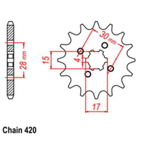 Front Sprocket Steel 13T 420 D/D - SKU:3104013