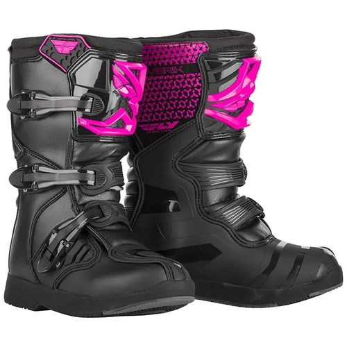 Fly Racing Youth Maverik MX Boots - Pink/Black - US3 - SKU:3105405