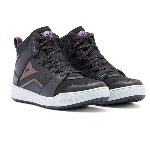 Dainese Ladies Suburb D-Waterproof Riding Shoes - Black/White/Metal Purple - 36 - SKU:3106810