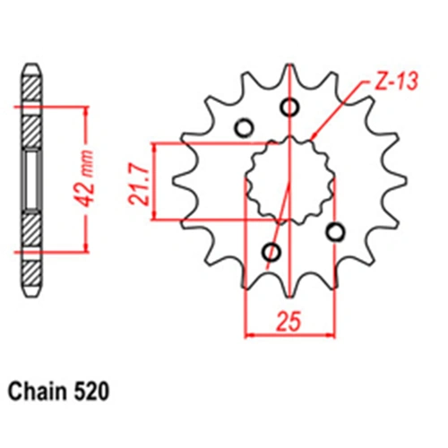 Front Sprocket - Steel 14T 520P