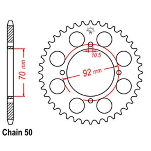 Rear Sprocket Steel 40T 530