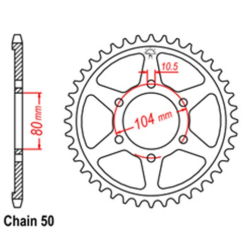 Rear Sprocket - Steel 46T 530P - SKU:32-054-46