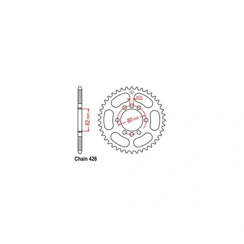 Rear Sprocket - Yamaha - 428 - Steel - 49T