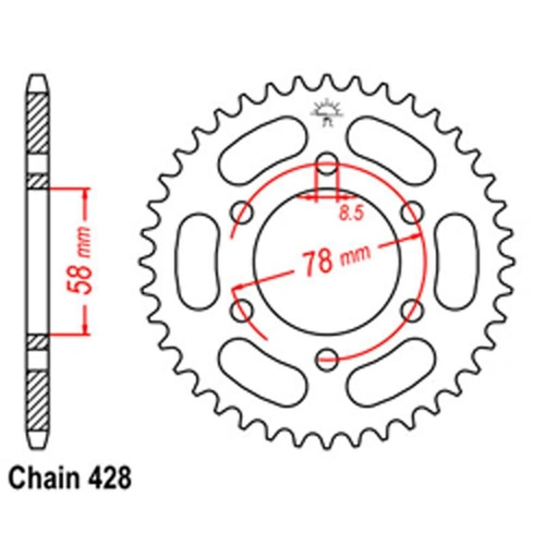 Rear Sprocket - Steel 37T 428P