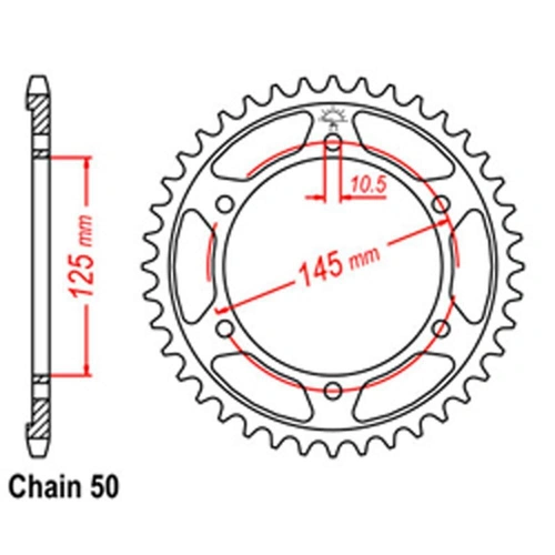 Rear Sprocket Steel 45T 530