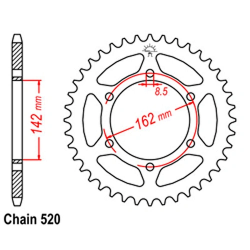Rear Sprocket - Steel 48T 520P