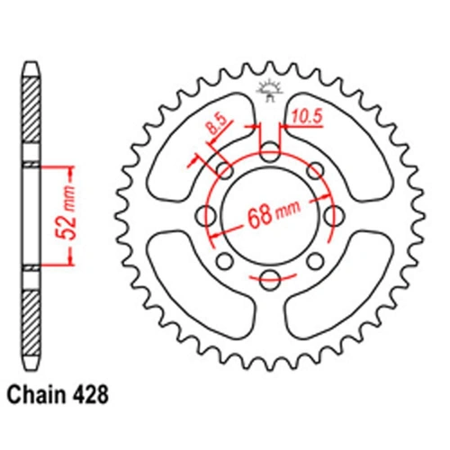 Rear Sprocket - Steel 42T 428P D/D
