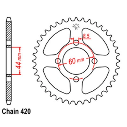 Rear Sprocket - Steel 46T 420P