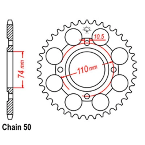 Rear Sprocket Steel 41T 530