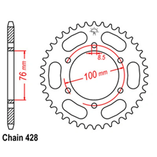 Rear Sprocket - Steel 47T 428P