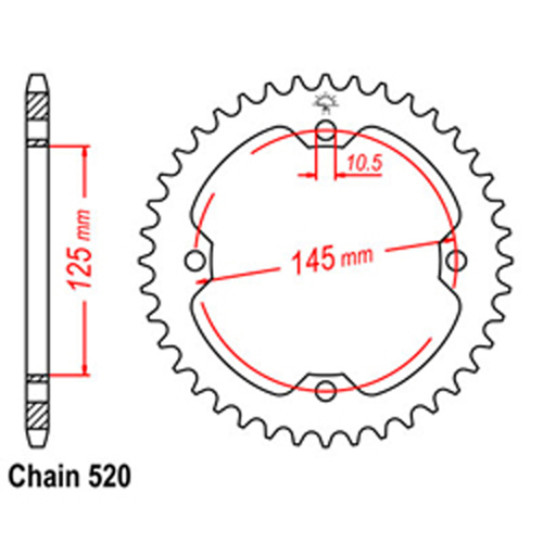 Rear Sprocket - Steel 38T 520P - SKU:32-5TG-38