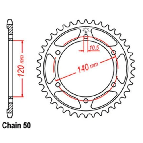 Rear Sprocket - Suzuki/Kawasaki - 530 - Steel - 38T