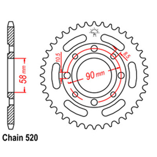 Rear Sprocket - Steel 32T 520P D/D - SKU:32-KR0-32