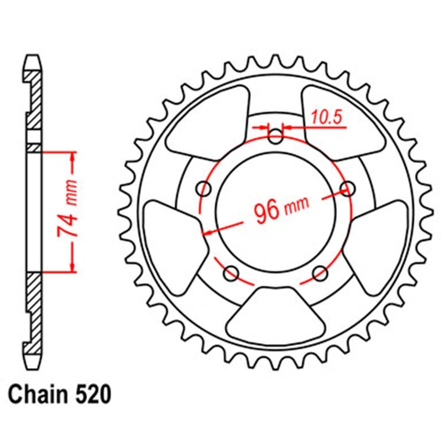 Rear Sprocket - Steel 41T 520P