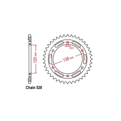 RK Rear Sprocket - Steel - 520P - 36T