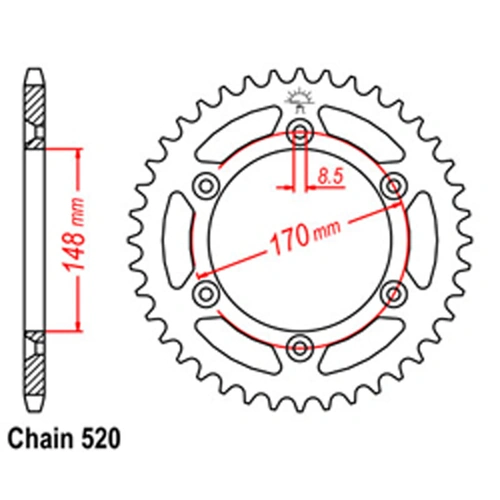 Rear Sprocket - Steel 50T 520P