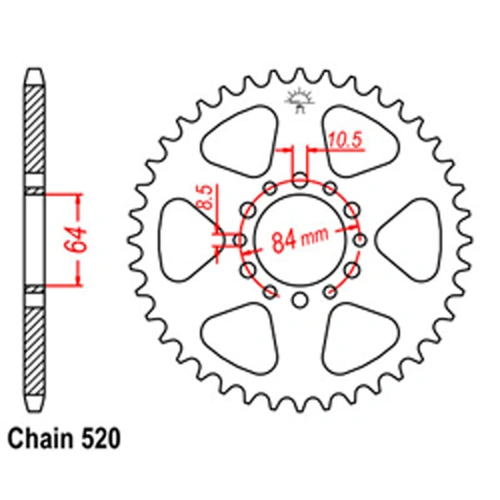 Rear Sprocket - Steel 46T 520P