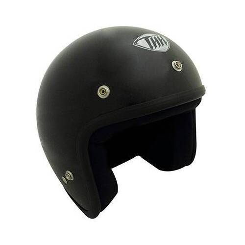THH T-380 Plain Matte Black Helmet with Studs