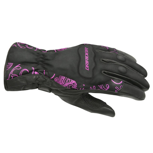 Dri Rider Vivid 2 Womens Gloves - Black/Pink - S - SKU:4004322