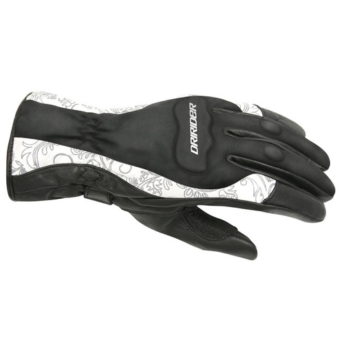 Dri Rider Vivid 2 Womens Gloves - Black/White - M - SKU:4004326