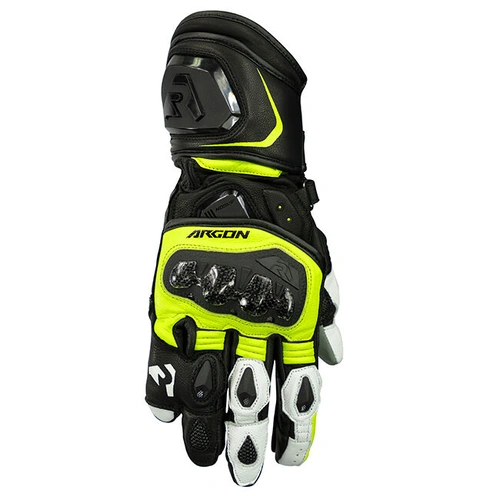 Argon Mission Leather Road Gloves - Black/White/Yellow - S - SKU:4006211