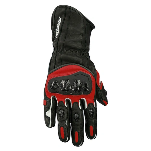 Argon Rush Leather Road Gloves - Black/Red - S - SKU:4006301