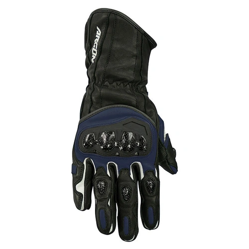 Argon Rush Leather Road Gloves - Black/Blue - XL - SKU:4006313