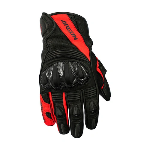 Argon Turmoil Leather Road Gloves - Black/Red - L - SKU:4006447