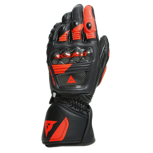 Dainese Druid 3 Leather Gloves - Black/Fluro Red - XXXL - SKU:4006674
